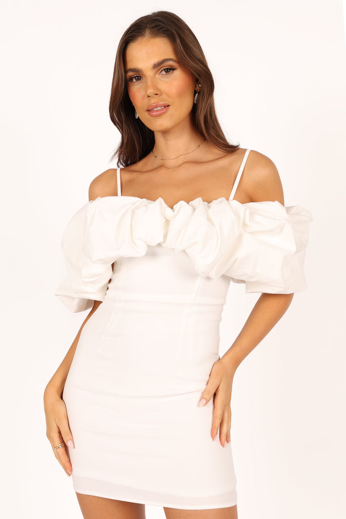 Spoonful of Sass White Ruffled Bodycon Mini Dress | Lulu dresses, Bodycon  mini dress, White ruffle mini dress