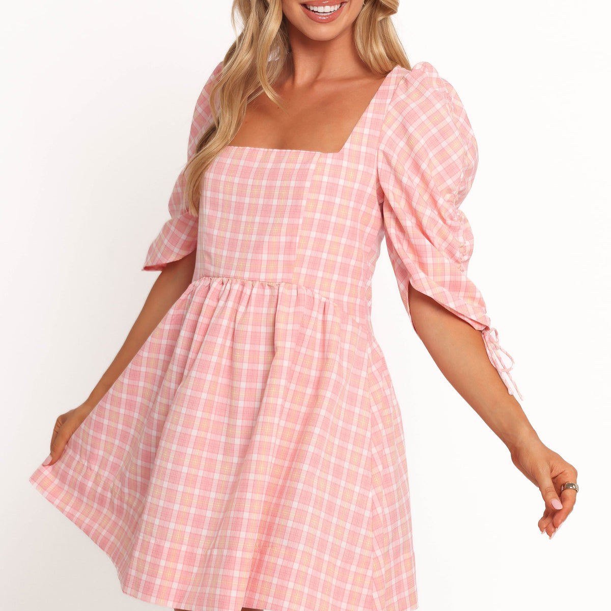 checkered mini dress Petal and Pup Women's Siena Mini Dress