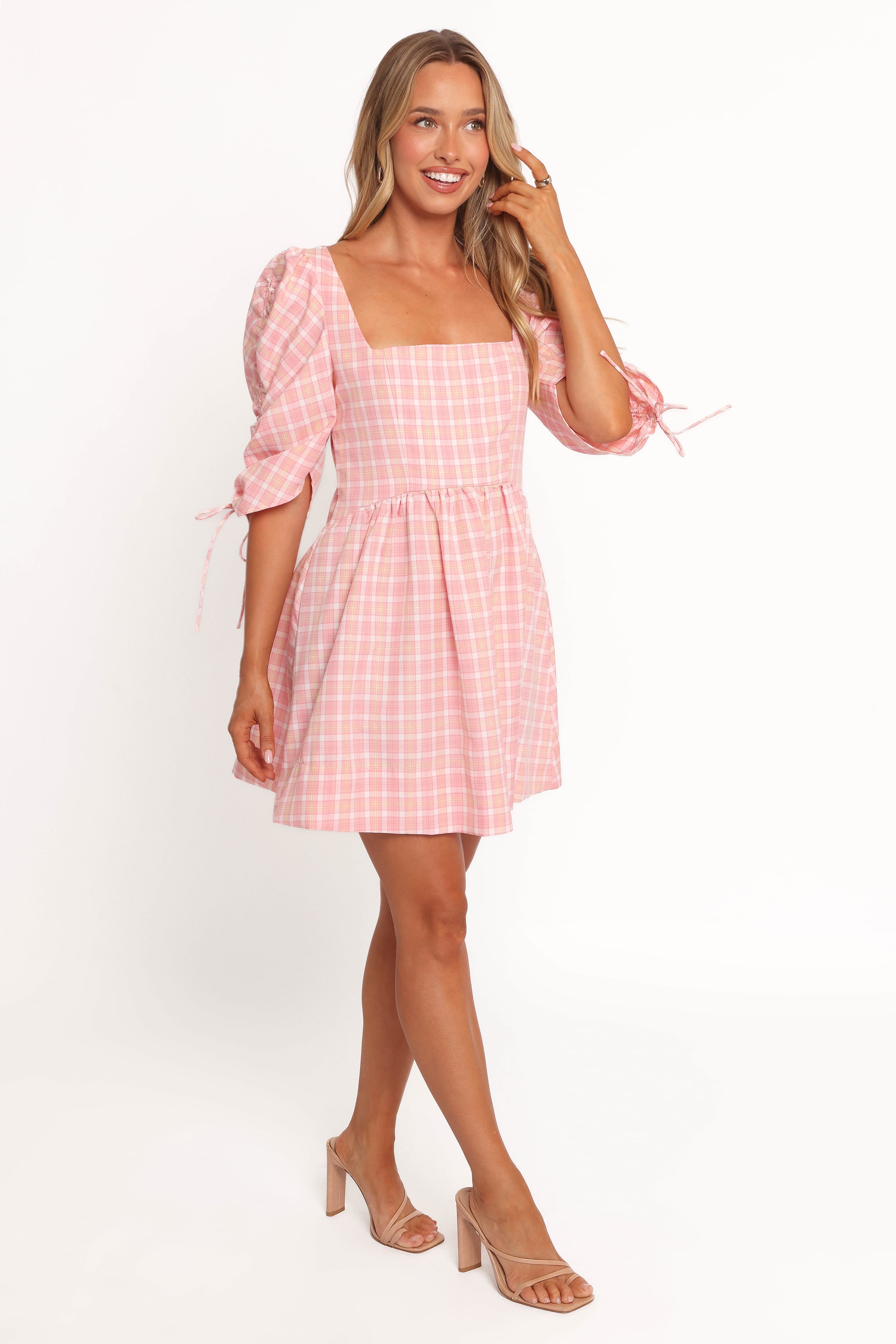 Siena Mini Dress - Pink Check | Petal & Pup USA Siena Mini Dress - Pink Check | Petal & Pup USA