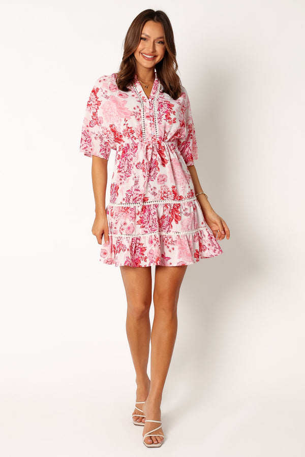 Petal and Pup USA DRESSES Sienna Long Sleeve Mini Dress - Pink