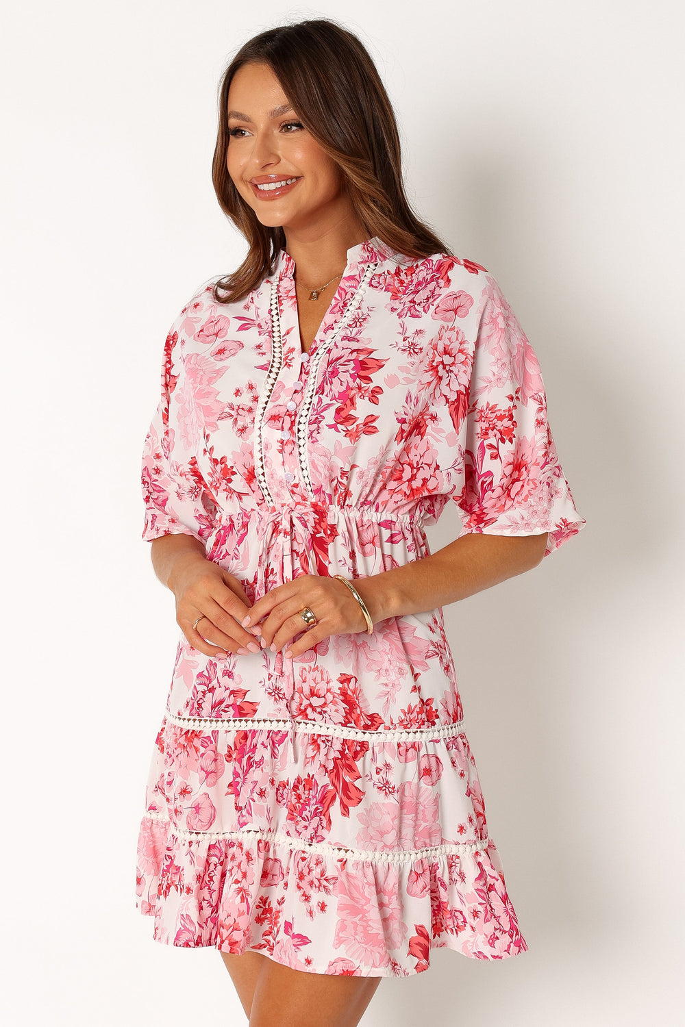 Sienna Long Sleeve Mini Dress - Pink - Petal & Pup USA