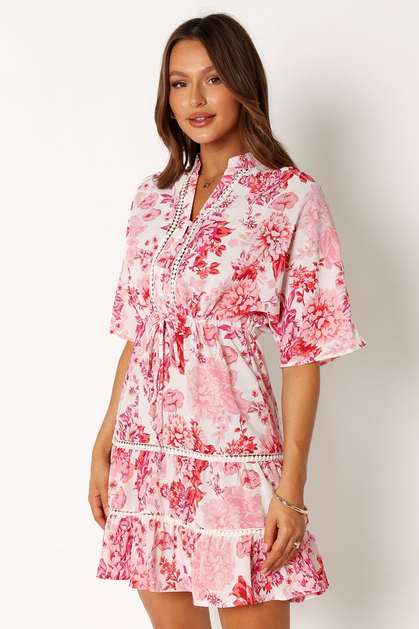 Petal and Pup USA DRESSES Sienna Long Sleeve Mini Dress - Pink