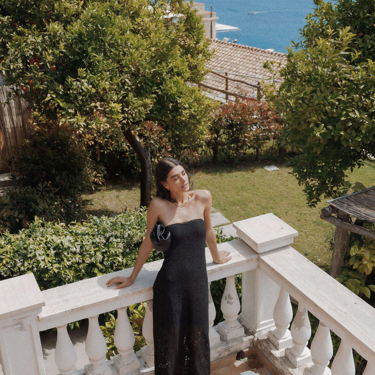 lace maxi dress strapless Strapless Lace Cut Out Maxi Dress