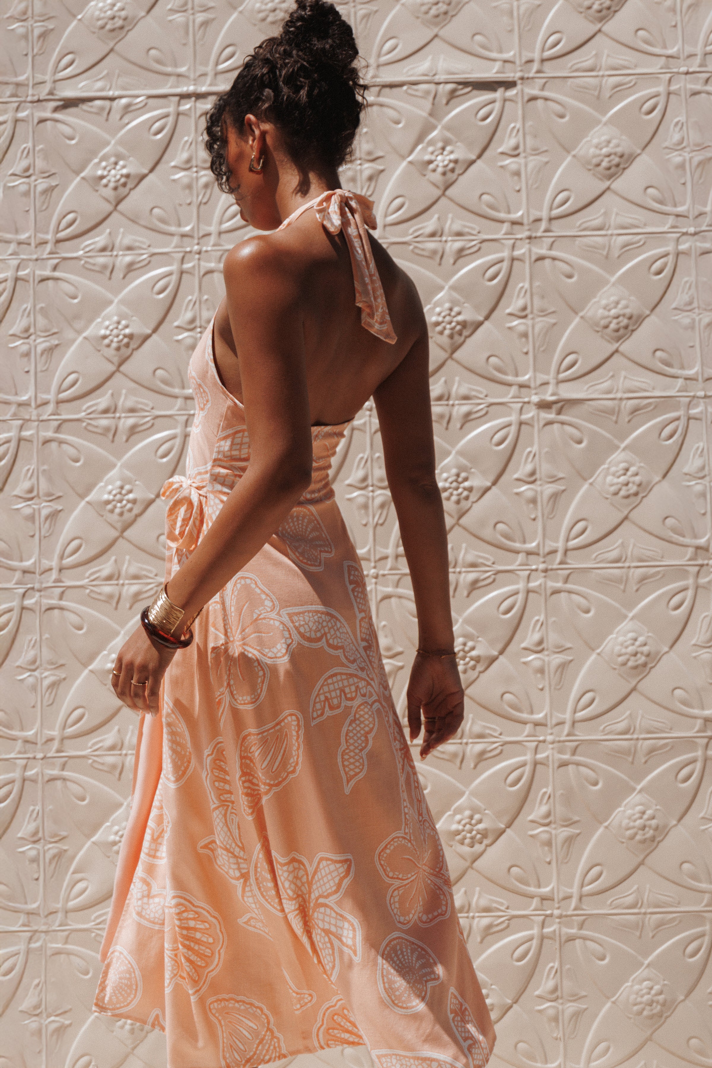 Petal and Pup USA DRESSES Sierra Wrap Midi Dress - Peach Floral