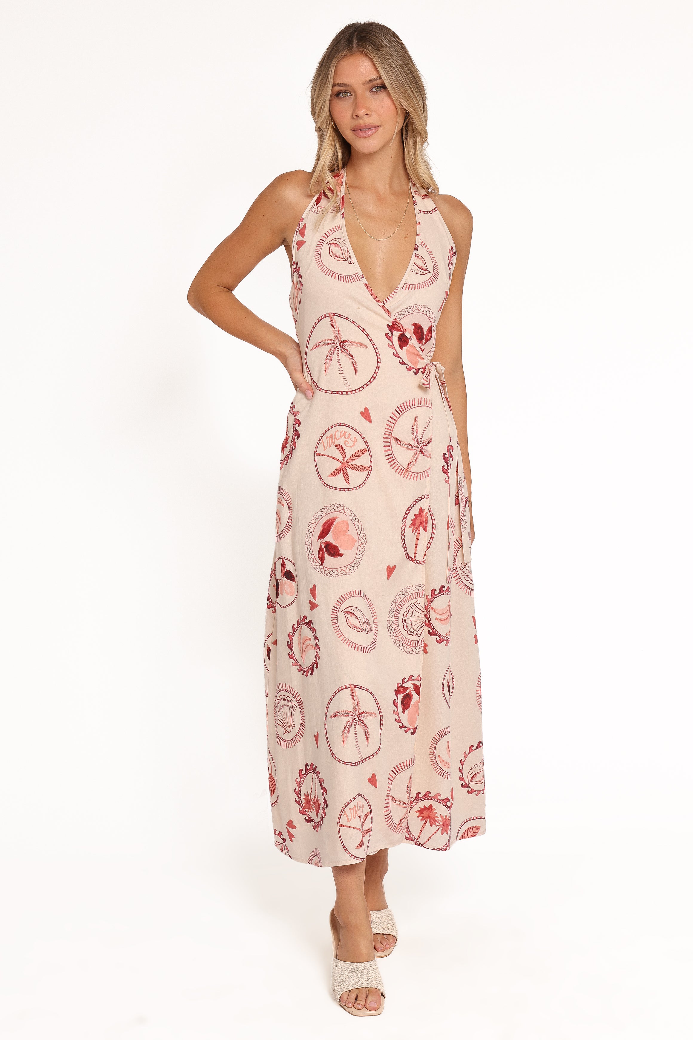 Petal and Pup USA DRESSES Sierra Wrap Midi Dress - Vacay Print