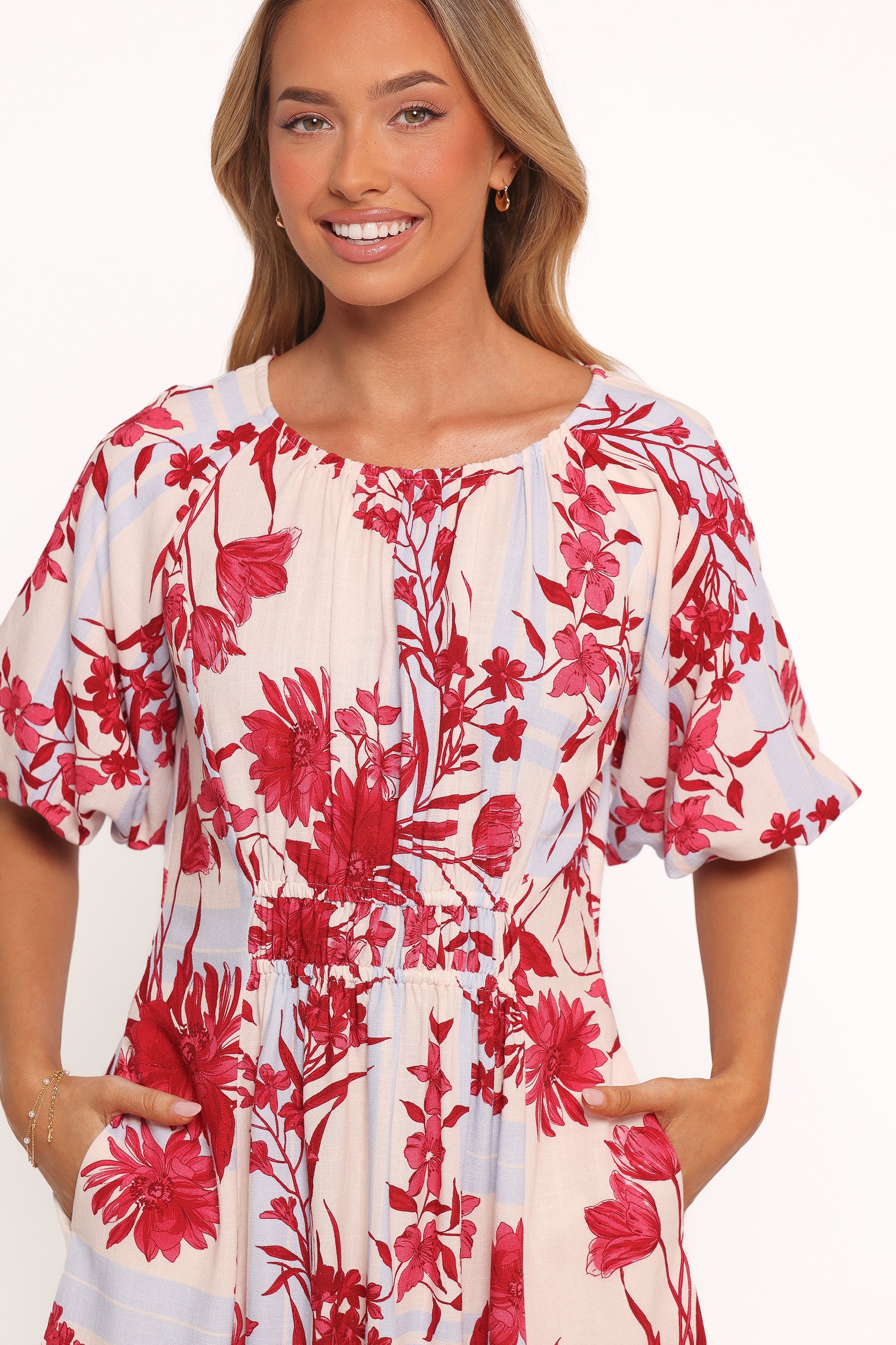 Petal and Pup USA DRESSES Simmons Mini Dress - Fuchsia Floral (Hold for Rack)