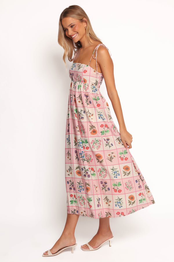 Petal and Pup USA DRESSES Simona Maxi Dress - Pink Floral Tile