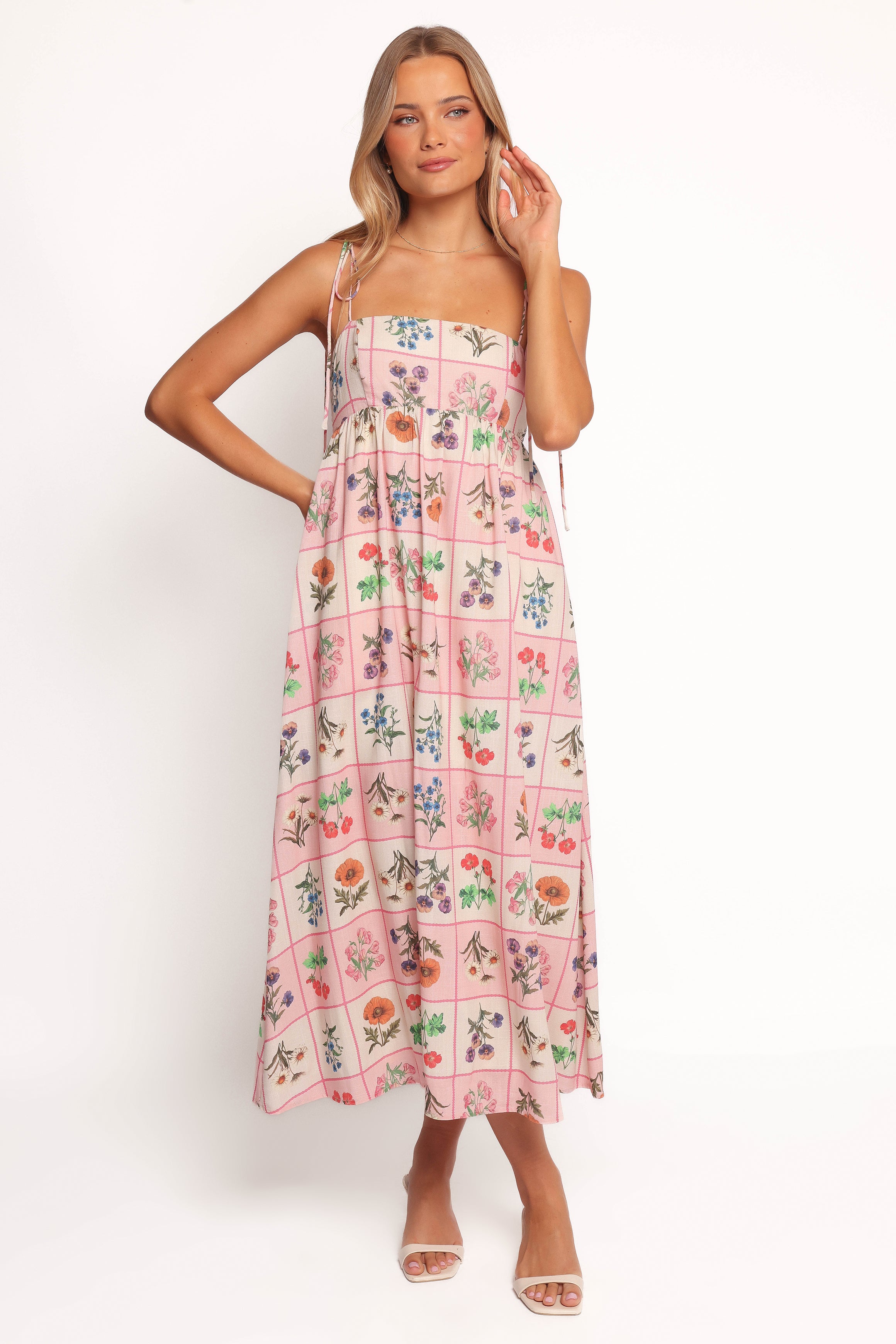 Petal and Pup USA DRESSES Simona Maxi Dress - Pink Floral Tile