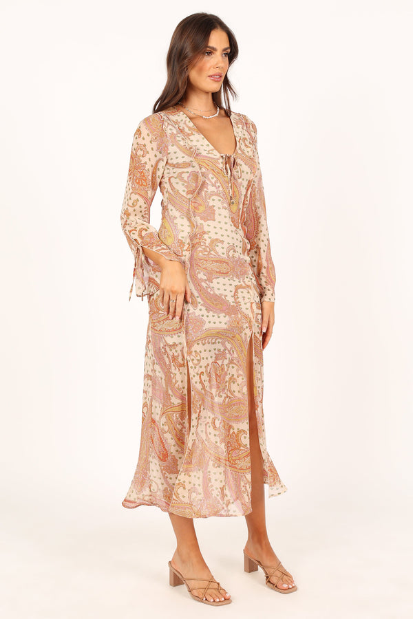 Petal and Pup USA DRESSES Sio Long Sleeve Maxi Dress - Tan