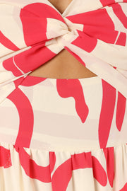 Petal and Pup USA DRESSES Sitara Strapless Midi Dress - White Red