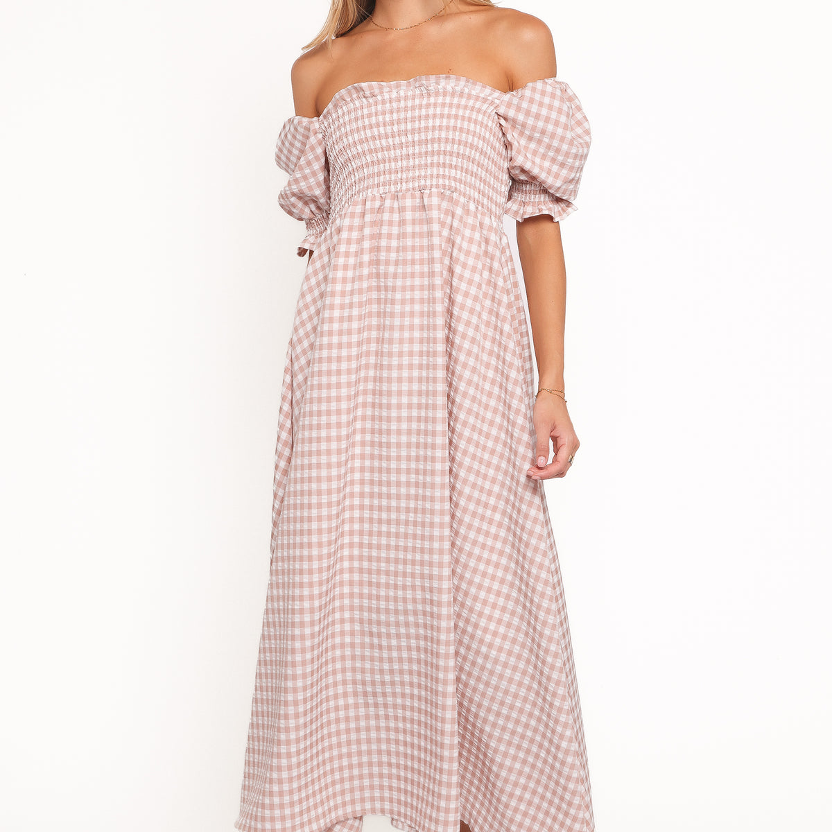 blue dress for baby girl Gingham Cotton Midi Dress main image 0