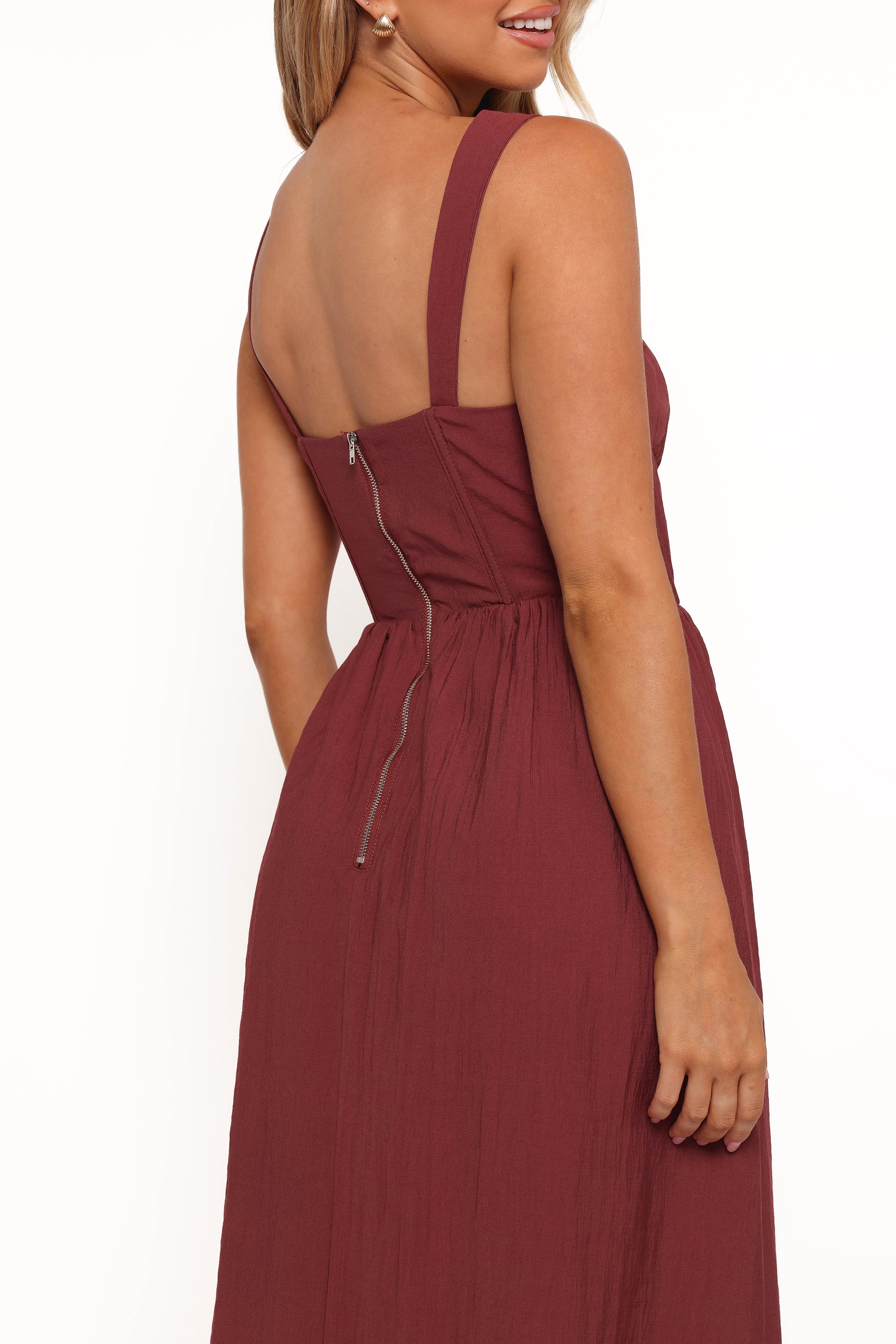 Petal and Pup USA DRESSES Sofie Midi Dress - Brick