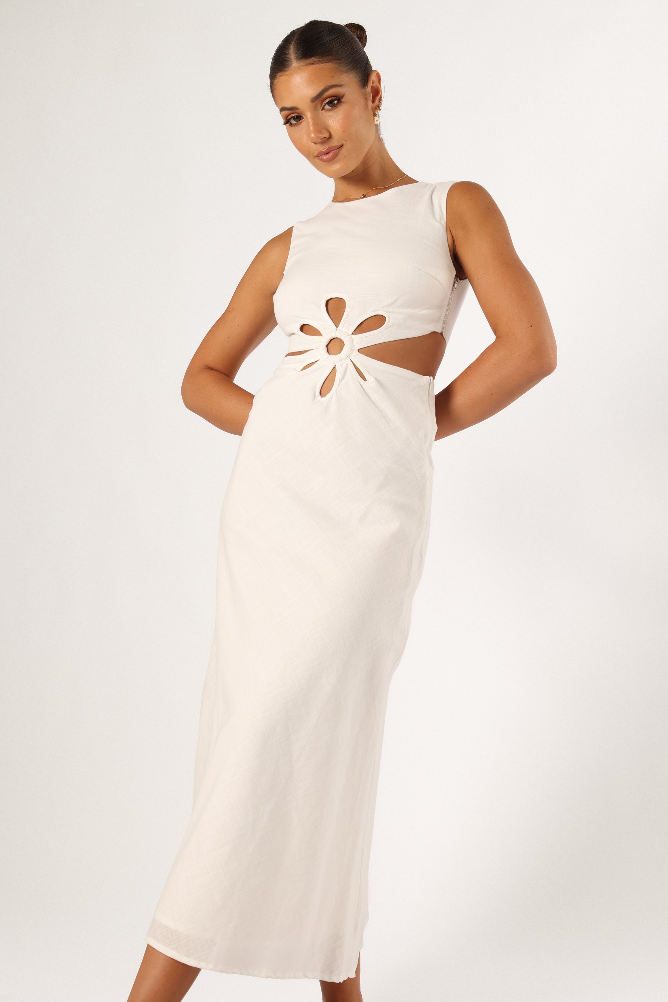 Petal and Pup USA DRESSES Sola Midi Dress - White