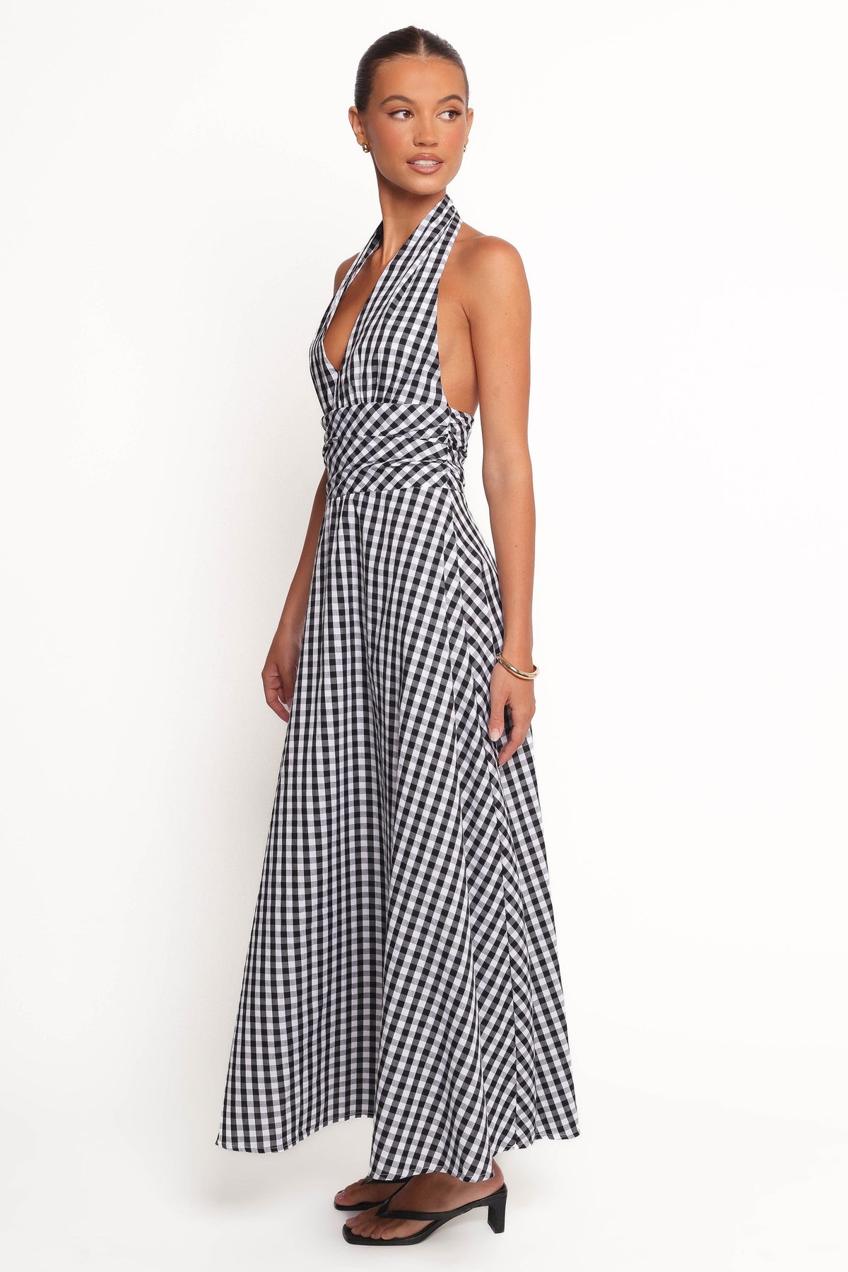 Petal and Pup Women's Solene Maxi Halterneck Dress - Black/White - Xs