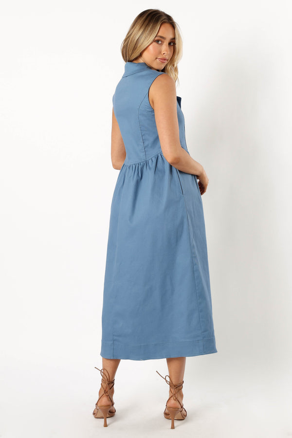 Petal and Pup USA DRESSES Sonja Midi Dress - Steel Blue