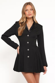 Petal and Pup USA DRESSES Sonya Long Sleeve Mini Dress - Black