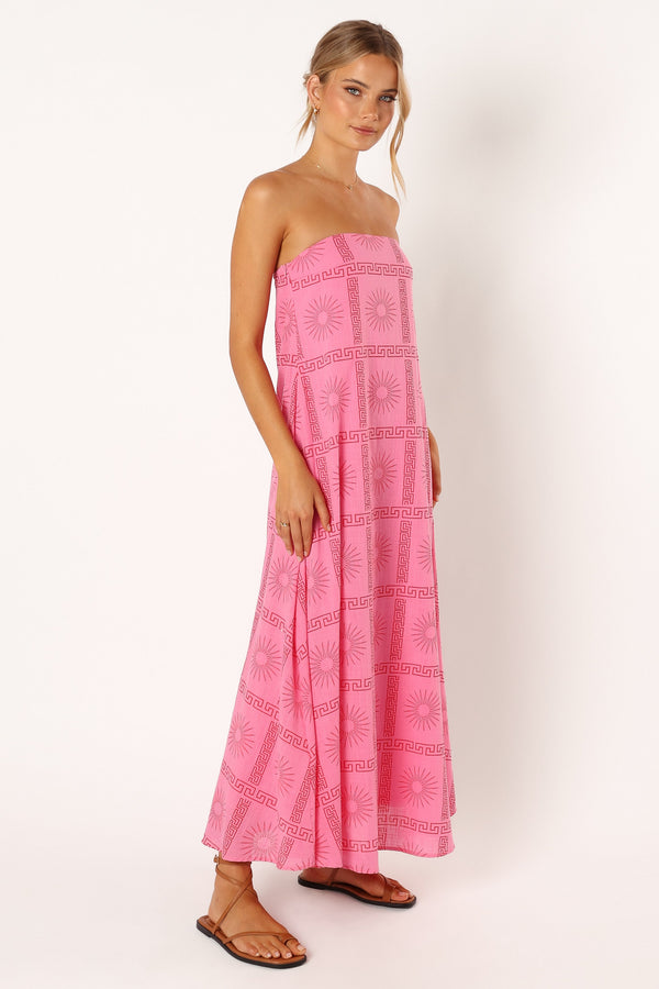 Petal and Pup USA DRESSES Soph Strapless Maxi Dress - Pink Red