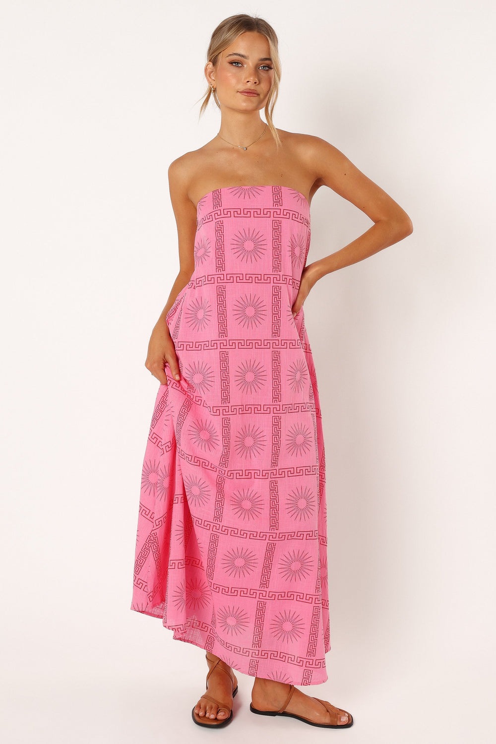 Soph Strapless Maxi Dress - Pink Red - Petal & Pup USA