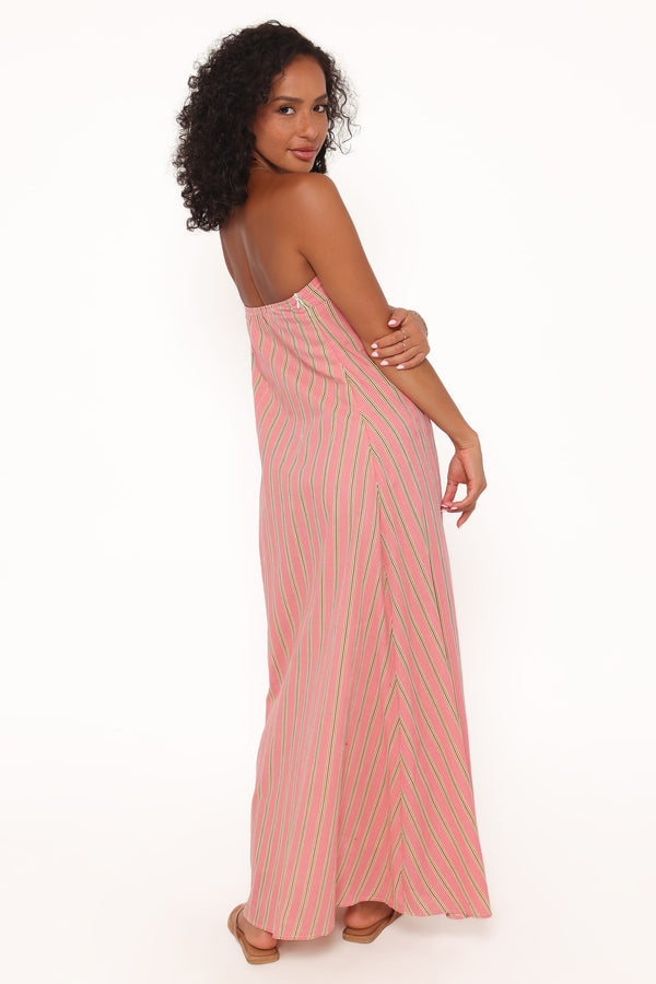 Petal and Pup USA DRESSES Soph Strapless Maxi Dress - Pink Stripe