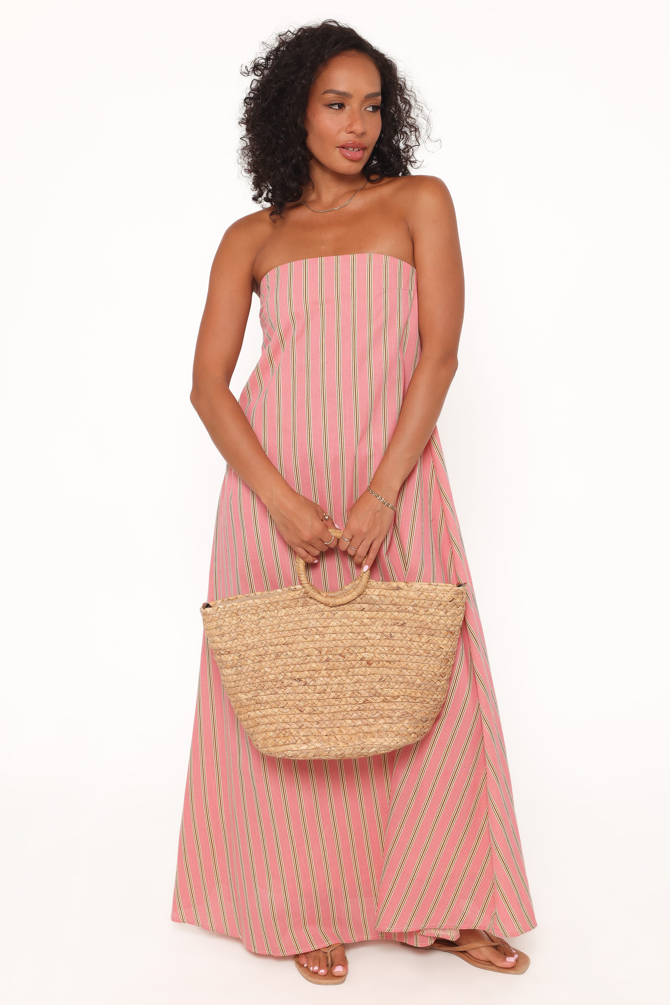 Petal and Pup USA DRESSES Soph Strapless Maxi Dress - Pink Stripe