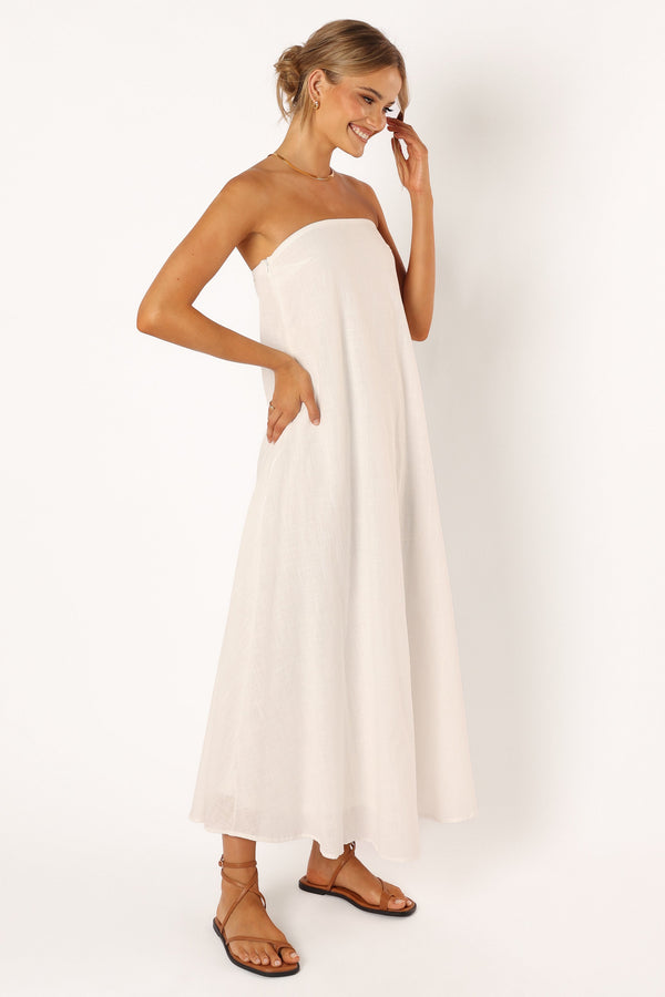 Petal and Pup USA DRESSES Soph Strapless Maxi Dress - White