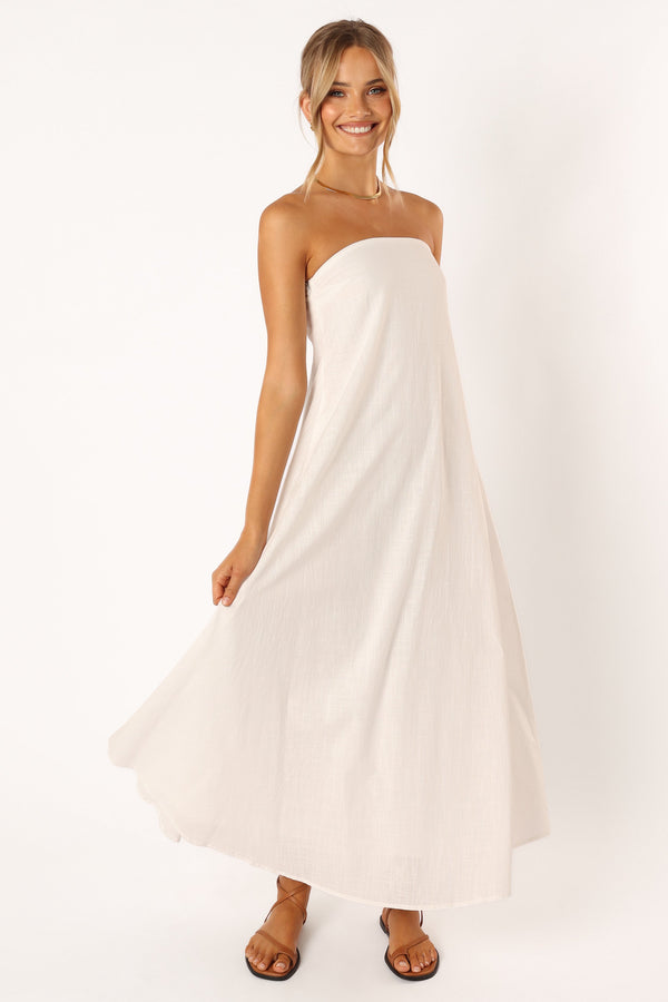 Petal and Pup USA DRESSES Soph Strapless Maxi Dress - White