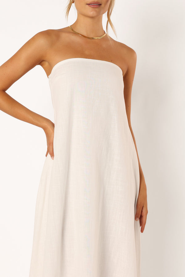 Petal and Pup USA DRESSES Soph Strapless Maxi Dress - White