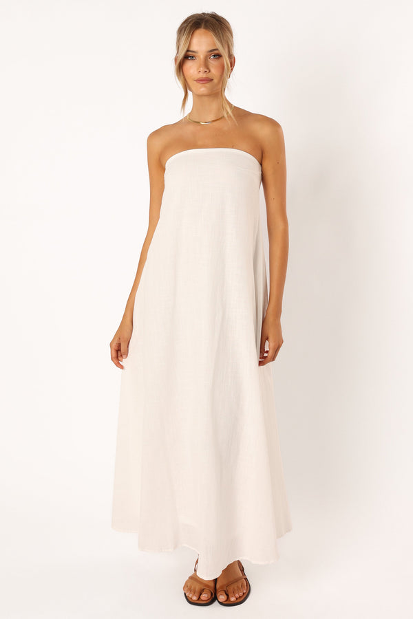 Petal and Pup USA DRESSES Soph Strapless Maxi Dress - White