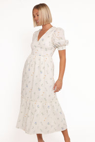 Petal and Pup USA DRESSES Steele Puff Sleeve Midi Dress - Floral