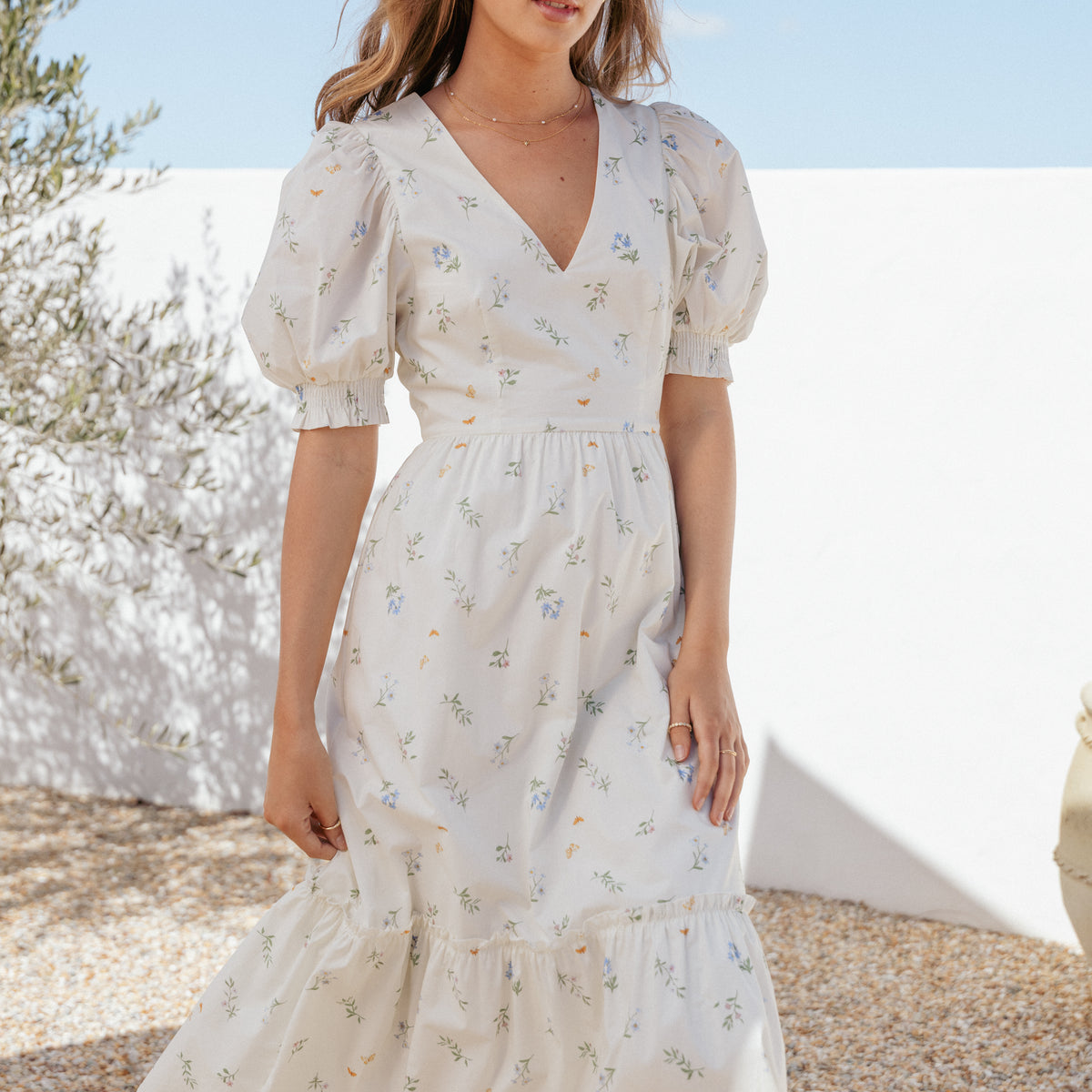 Steele Puff Sleeve Midi Dress - Floral | Petal & Pup USA