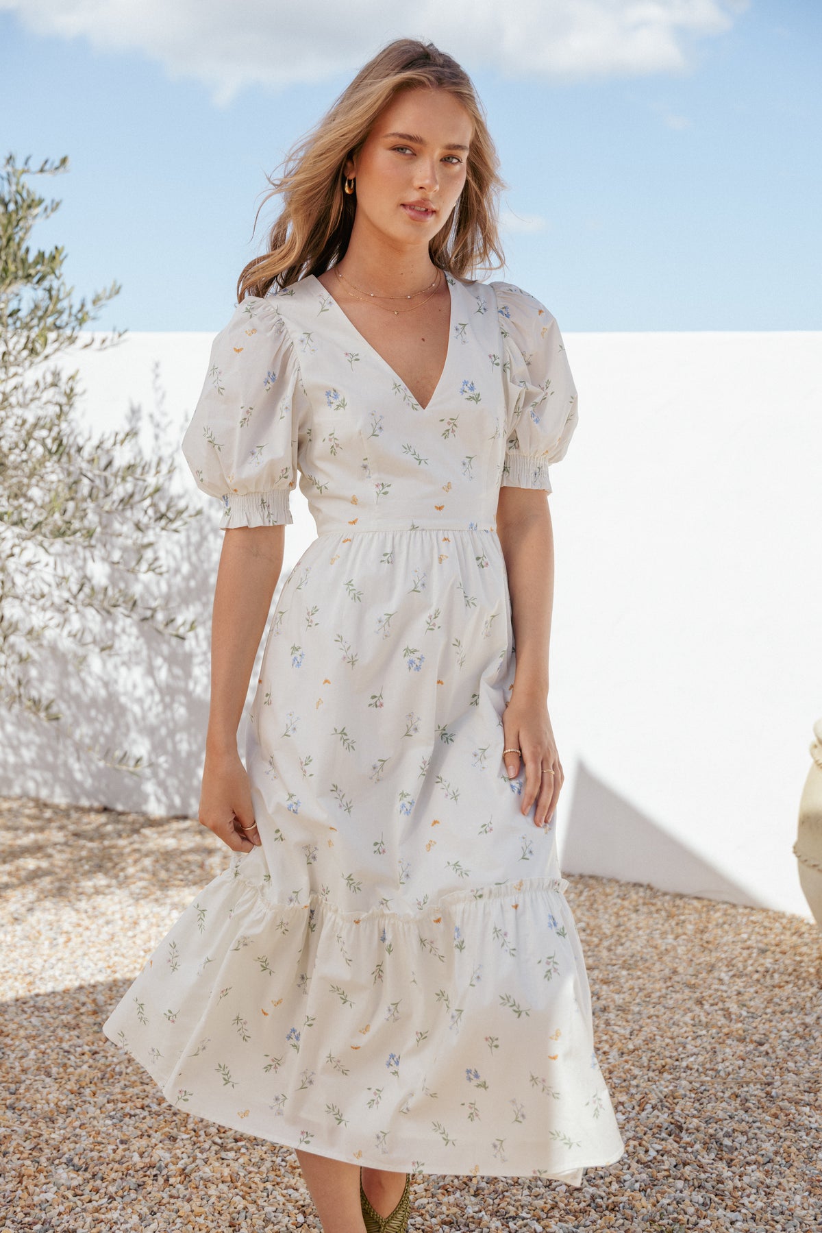 Steele Puff Sleeve Midi Dress - Floral | Petal & Pup USA Steele Puff Sleeve Midi Dress - Floral | Petal & Pup USA