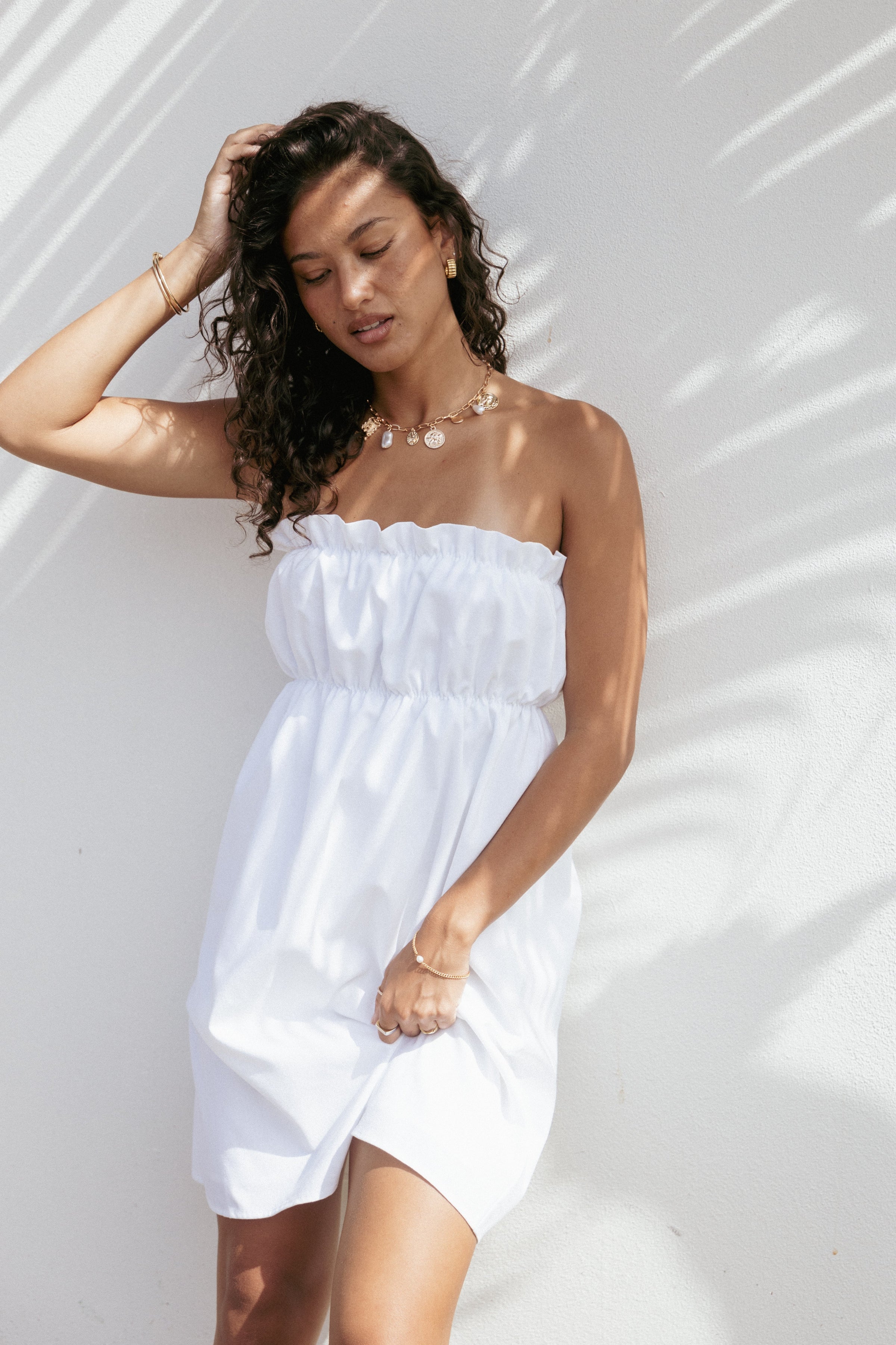 Petal and Pup USA DRESSES Stratton Mini Dress - White (Hold for Amazon)