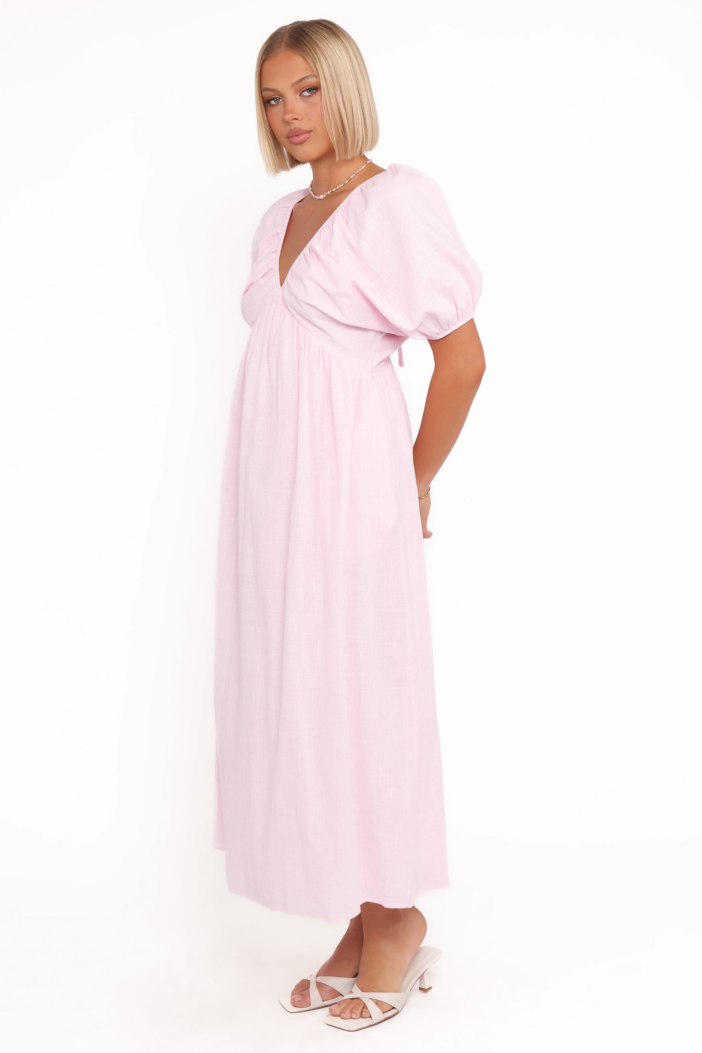 Sullivan Puff Sleeve Maxi Dress - Pink Sullivan Puff Sleeve Maxi Dress - Pink