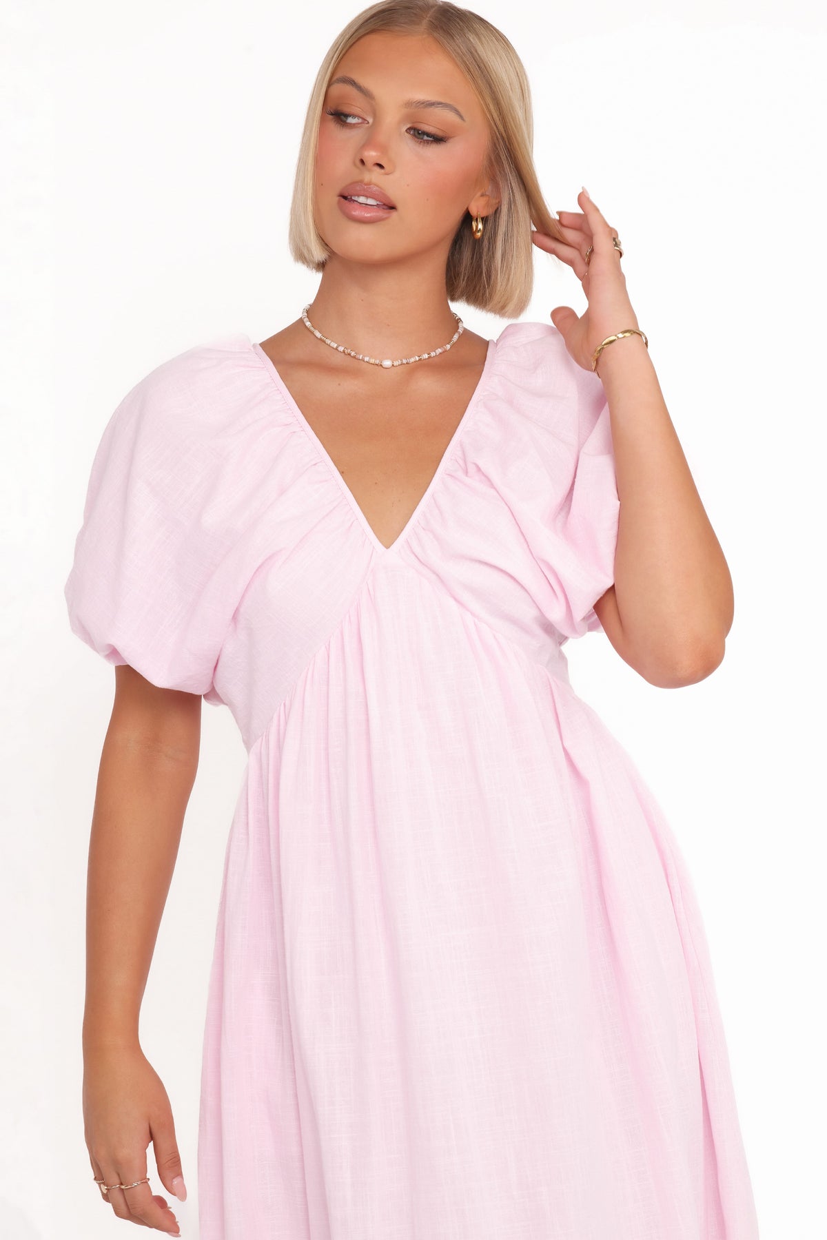 Sullivan Puff Sleeve Maxi Dress - Pink | Petal & Pup USA Sullivan Puff Sleeve Maxi Dress - Pink | Petal & Pup USA