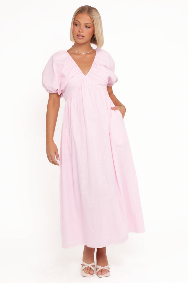 Petal and Pup USA DRESSES Sullivan Puff Sleeve Maxi Dress - Pink