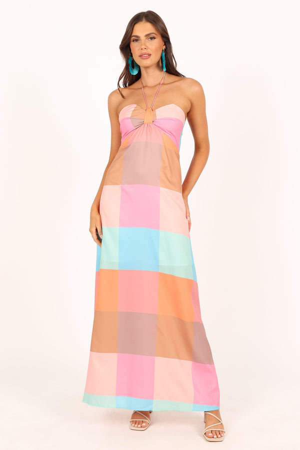 Petal and Pup USA DRESSES Sundae Halterneck Maxi Dress - Multicoloured