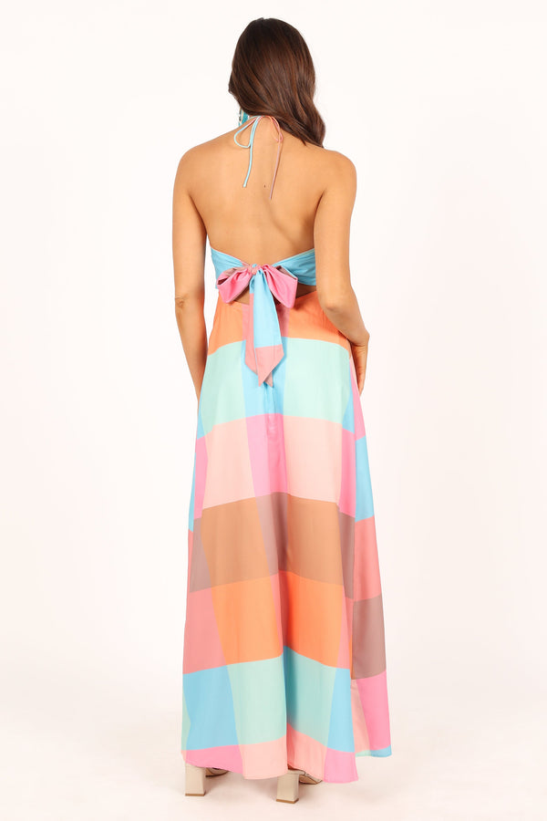 Petal and Pup USA DRESSES Sundae Halterneck Maxi Dress - Multicoloured