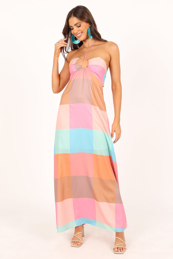 Petal and Pup USA DRESSES Sundae Halterneck Maxi Dress - Multicoloured