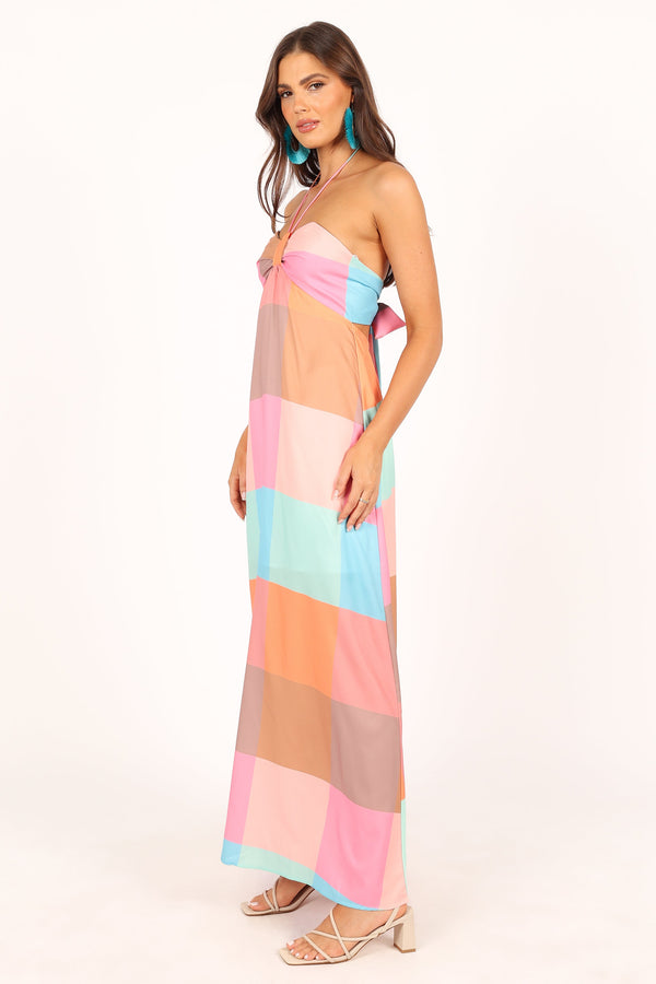 Petal and Pup USA DRESSES Sundae Halterneck Maxi Dress - Multicoloured