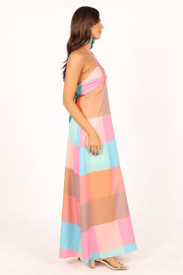 Petal and Pup USA DRESSES Sundae Halterneck Maxi Dress - Multicoloured