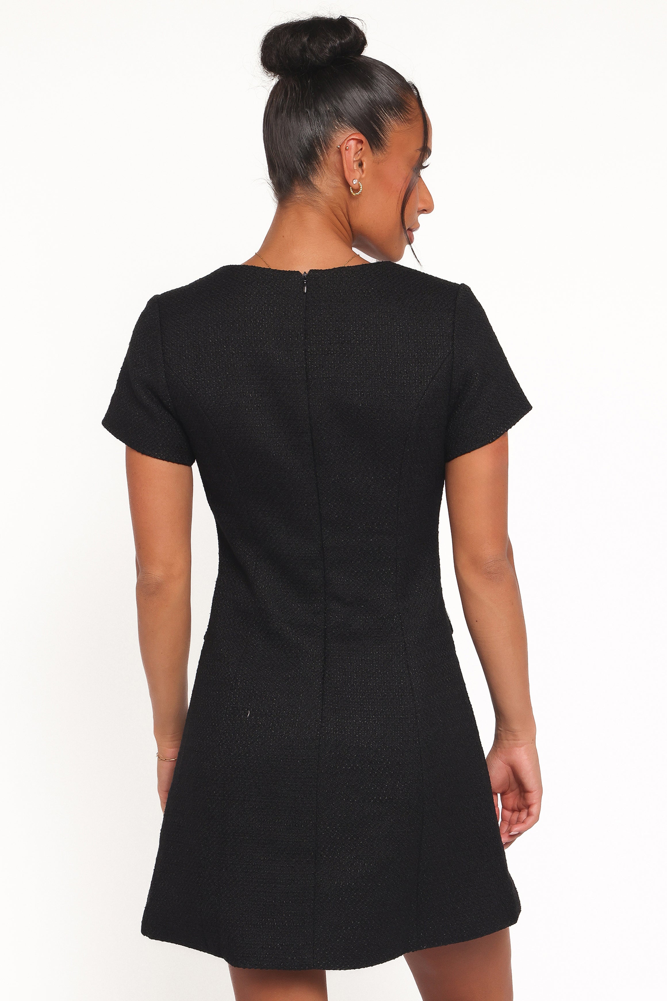 Petal and Pup USA DRESSES Sutton Mini Dress - Black Tweed