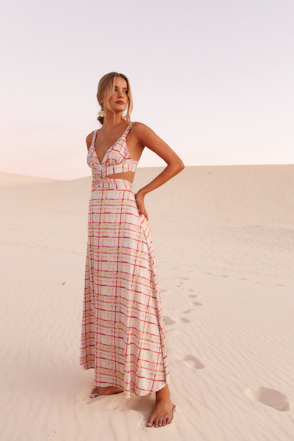 Petal and Pup USA DRESSES Sydney Maxi Dress - Sunset Check