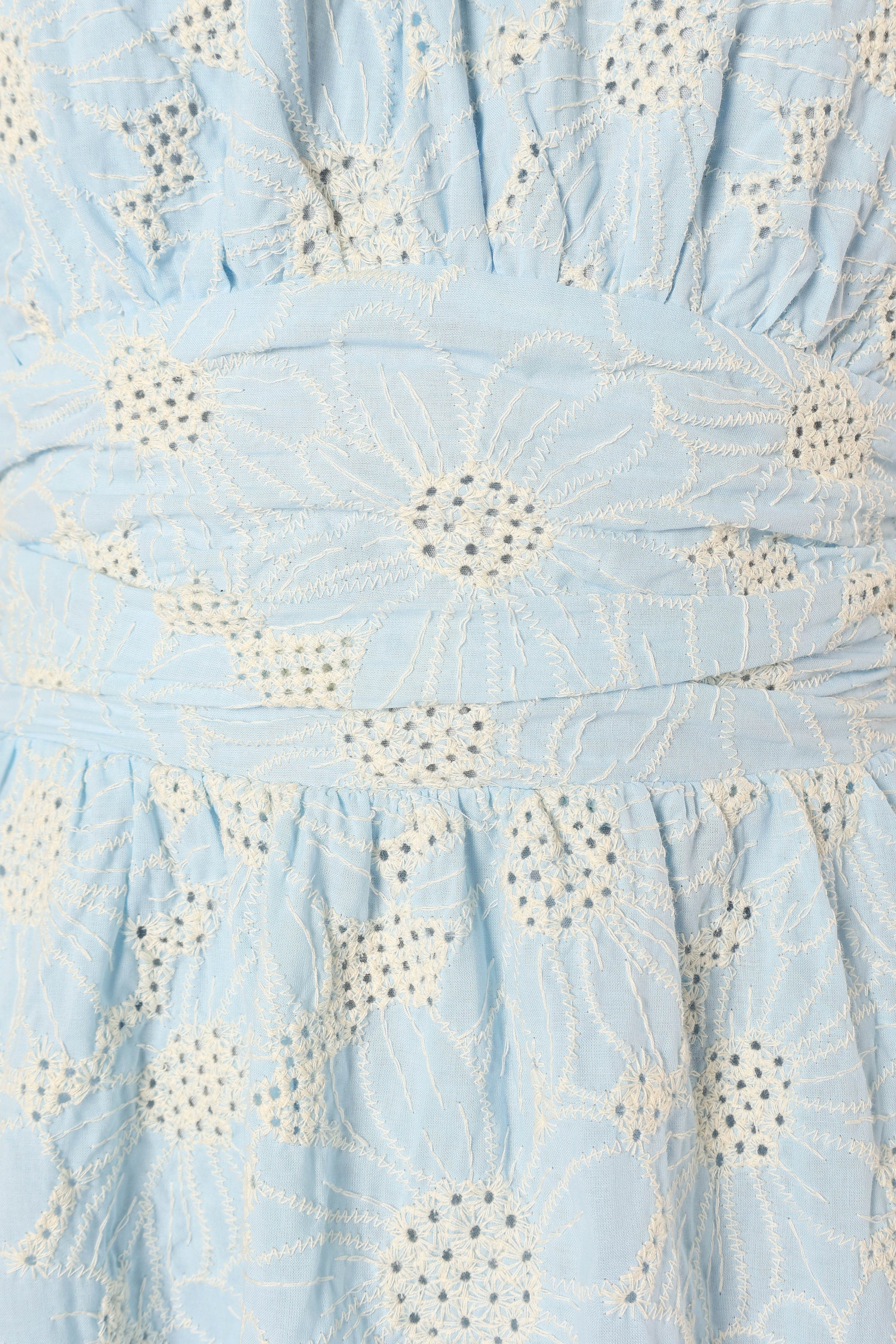 Petal and Pup USA DRESSES Taila Halterneck Midi Dress - Blue Floral