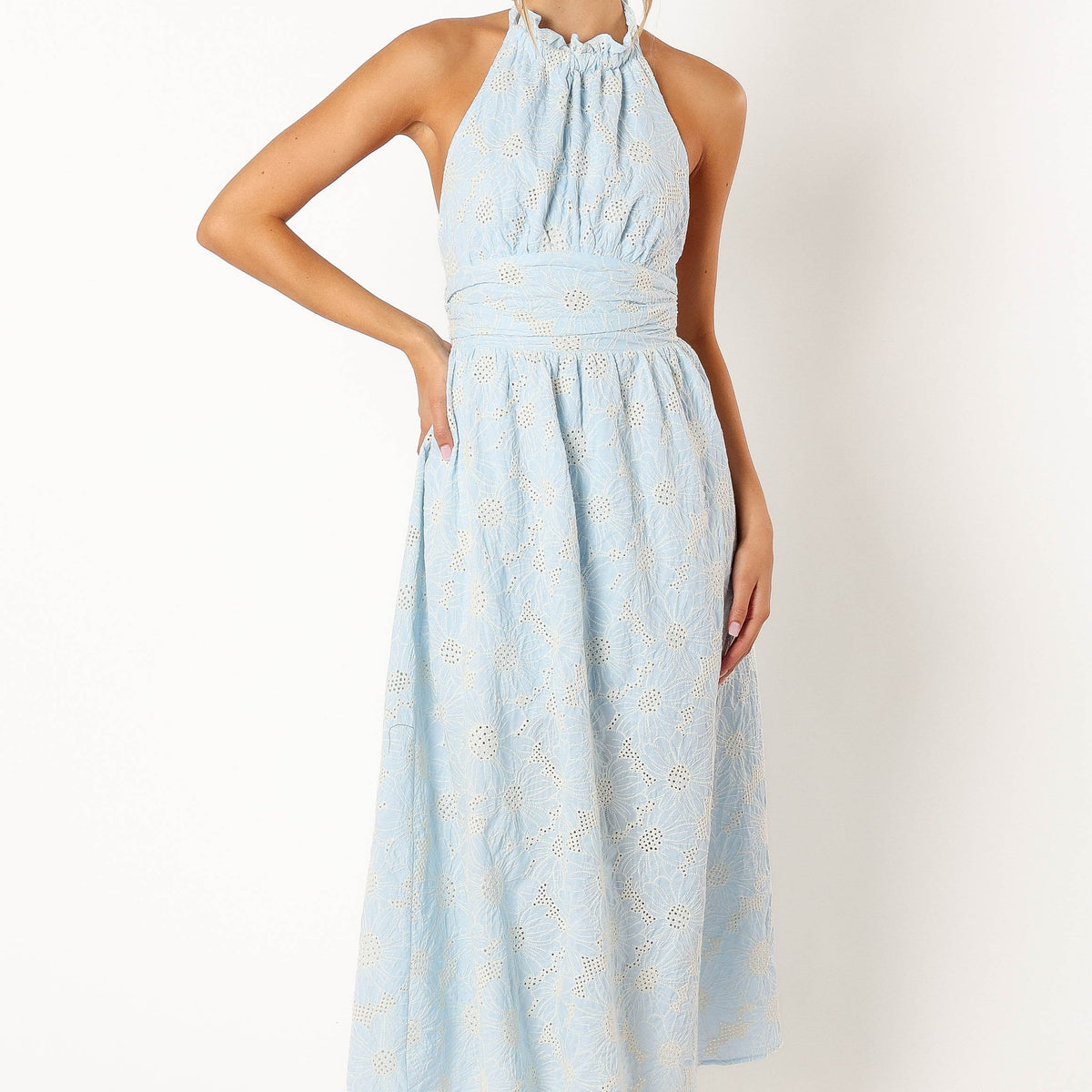 Taila Halterneck Midi Dress - Blue Floral | Petal & Pup USA Taila Halterneck Midi Dress - Blue Floral | Petal & Pup USA