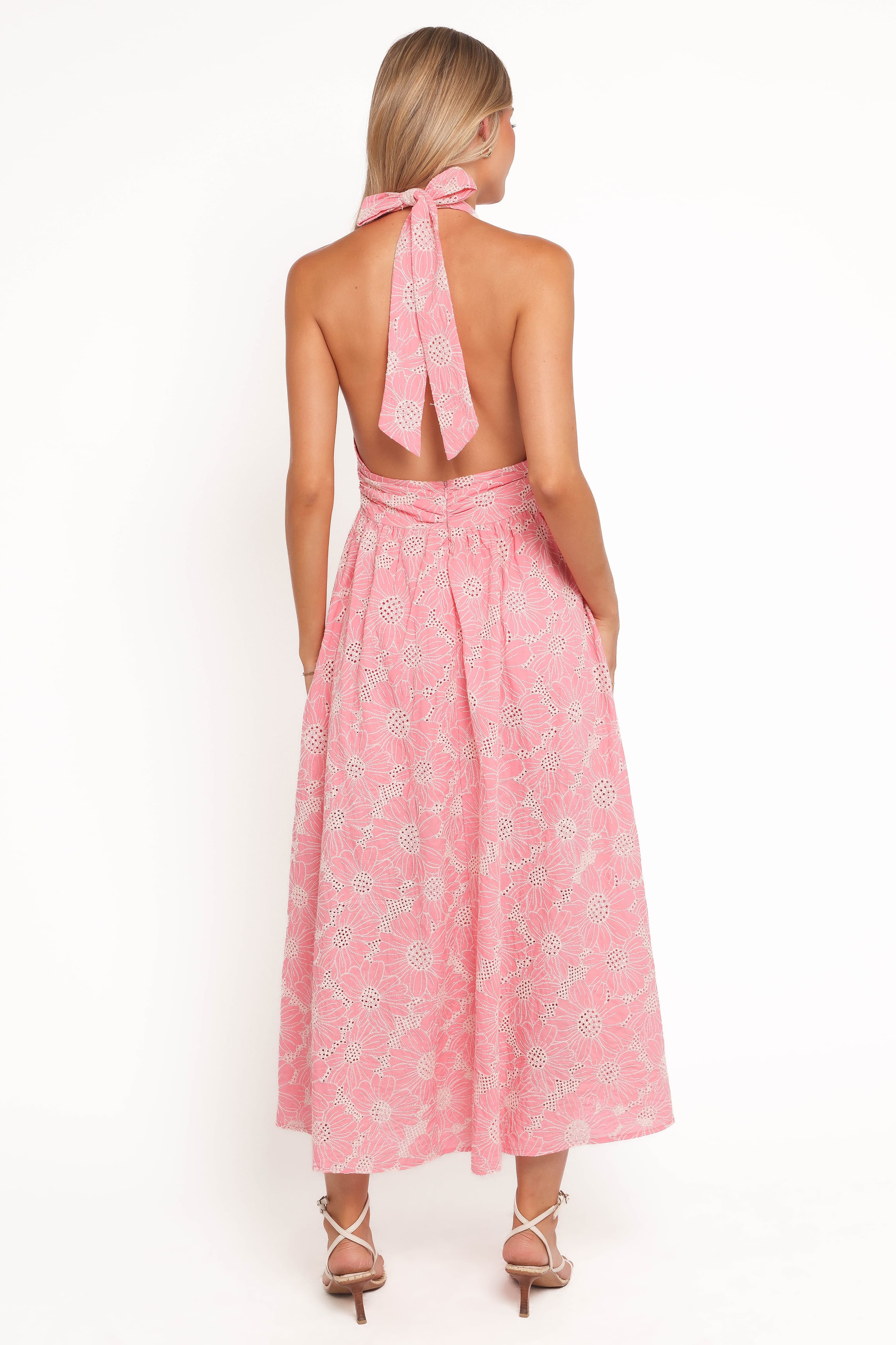 Petal and Pup USA DRESSES Taila Halterneck Midi Dress - Pink