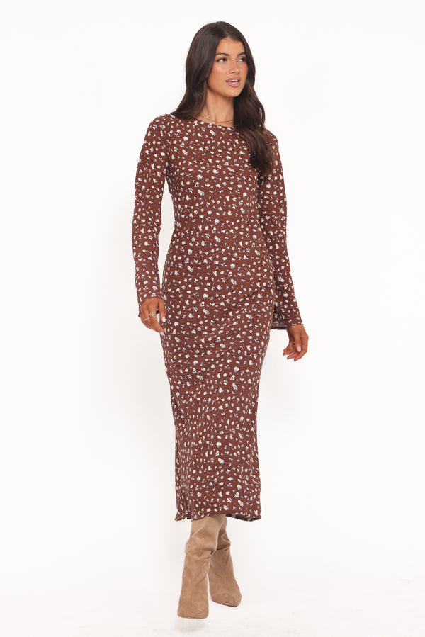 petal and pup brown floral dress Harmony Maxi Dress - Brown Floral