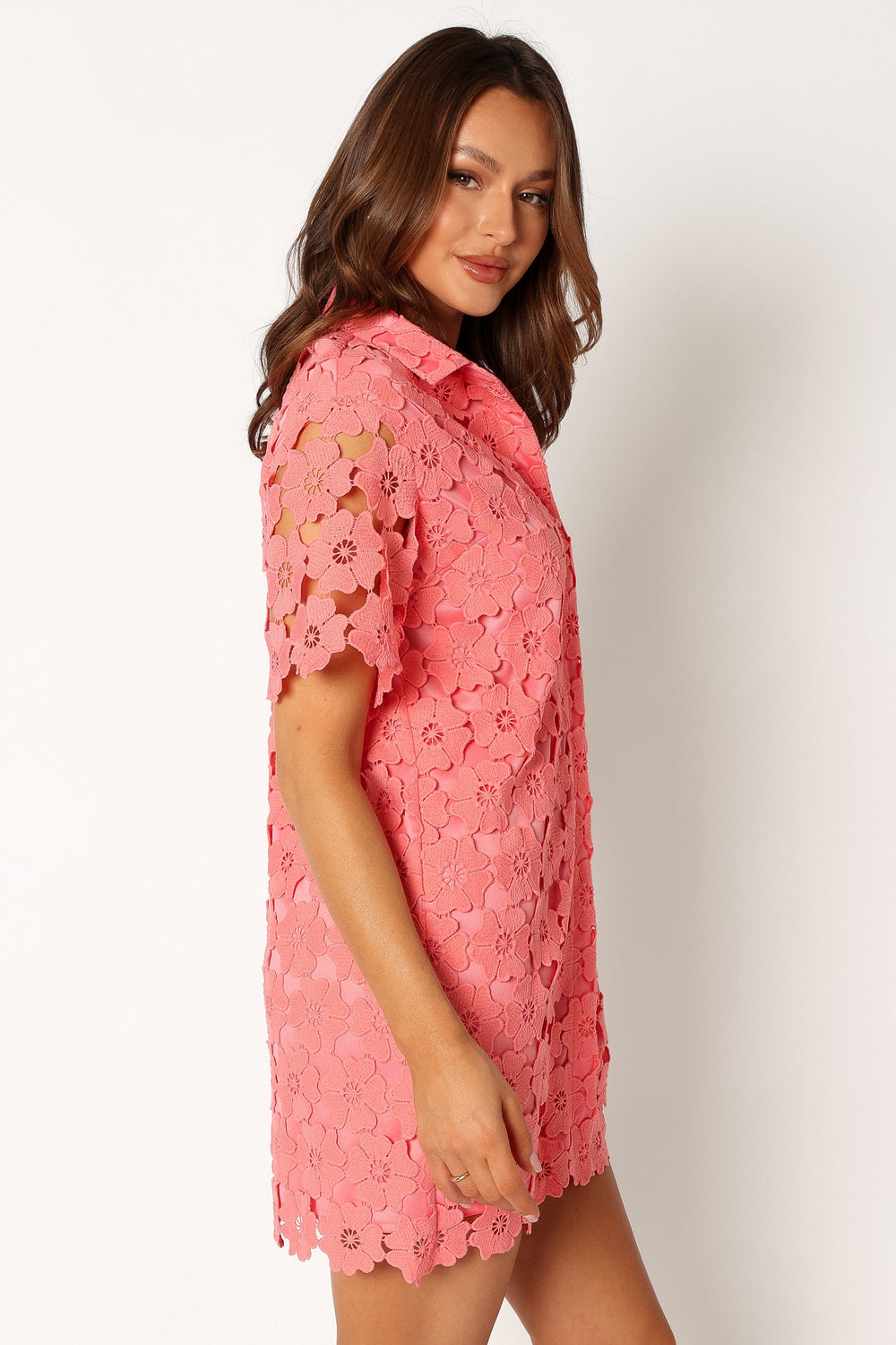 Petal and Pup USA DRESSES Tallie Button Up Mini Dress - Watermelon