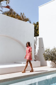 Petal and Pup USA DRESSES Tallie Button Up Mini Dress - Watermelon
