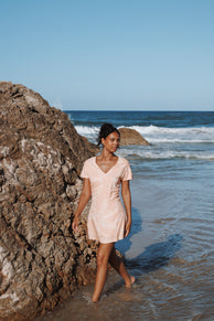 Petal and Pup USA DRESSES Tamika Mini Dress - Peach Floral