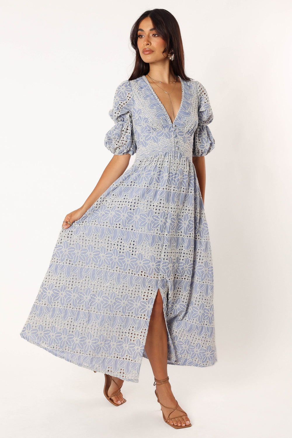 Petal and Pup USA DRESSES Tani Midi Dress - Blue